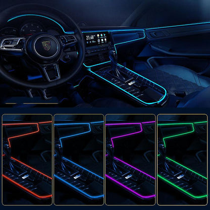 Car LED Interior Strip Light 3m USB Neon Wire Lamps Glowing Ambient Lighting Car Decorations Interior Red V1237-ZY-203-2150
