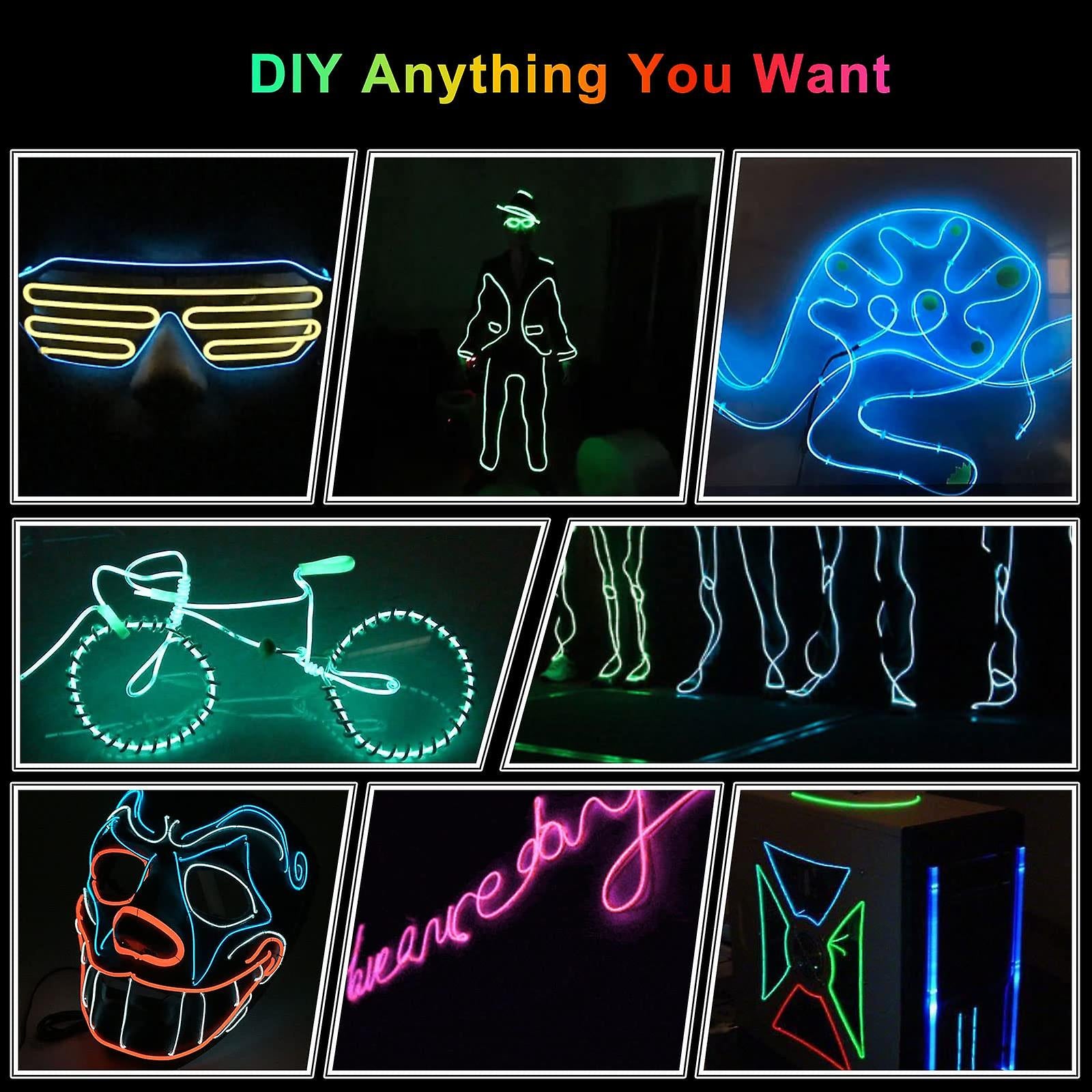 Car LED Interior Strip Light 3m USB Neon Wire Lamps Glowing Ambient Lighting Car Decorations Interior Red V1237-ZY-203-2150