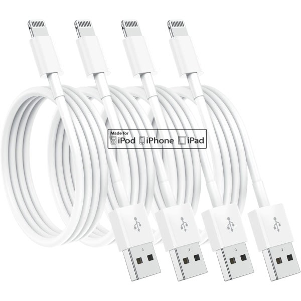 4-Pack Apple MFi Certified Lightning Charging Cable 1.8m - Compatible with iPhone 12/11/X/XR/XS/8/7 V1237-ZY-203-2160