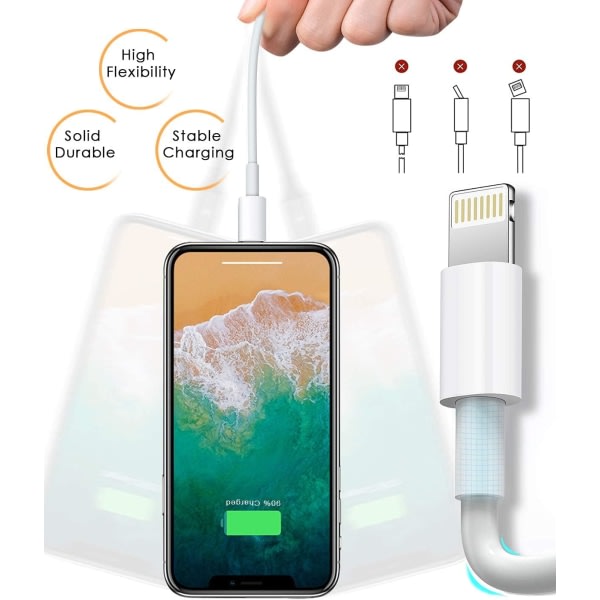4-Pack Apple MFi Certified Lightning Charging Cable 1.8m - Compatible with iPhone 12/11/X/XR/XS/8/7 V1237-ZY-203-2160