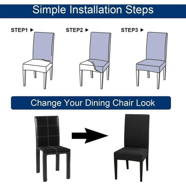 Set of 6 Universal Stretch Chair Covers - Modern - Grey V1237-ZY-203-2164