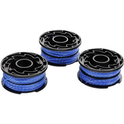 BLACK+DECKER 3-pack Replacement Spools for Trimmers, Reflex Plus Self-Unwinding Spool, 3 x 12 m Nylon Line, V1237-ZY-203-2190
