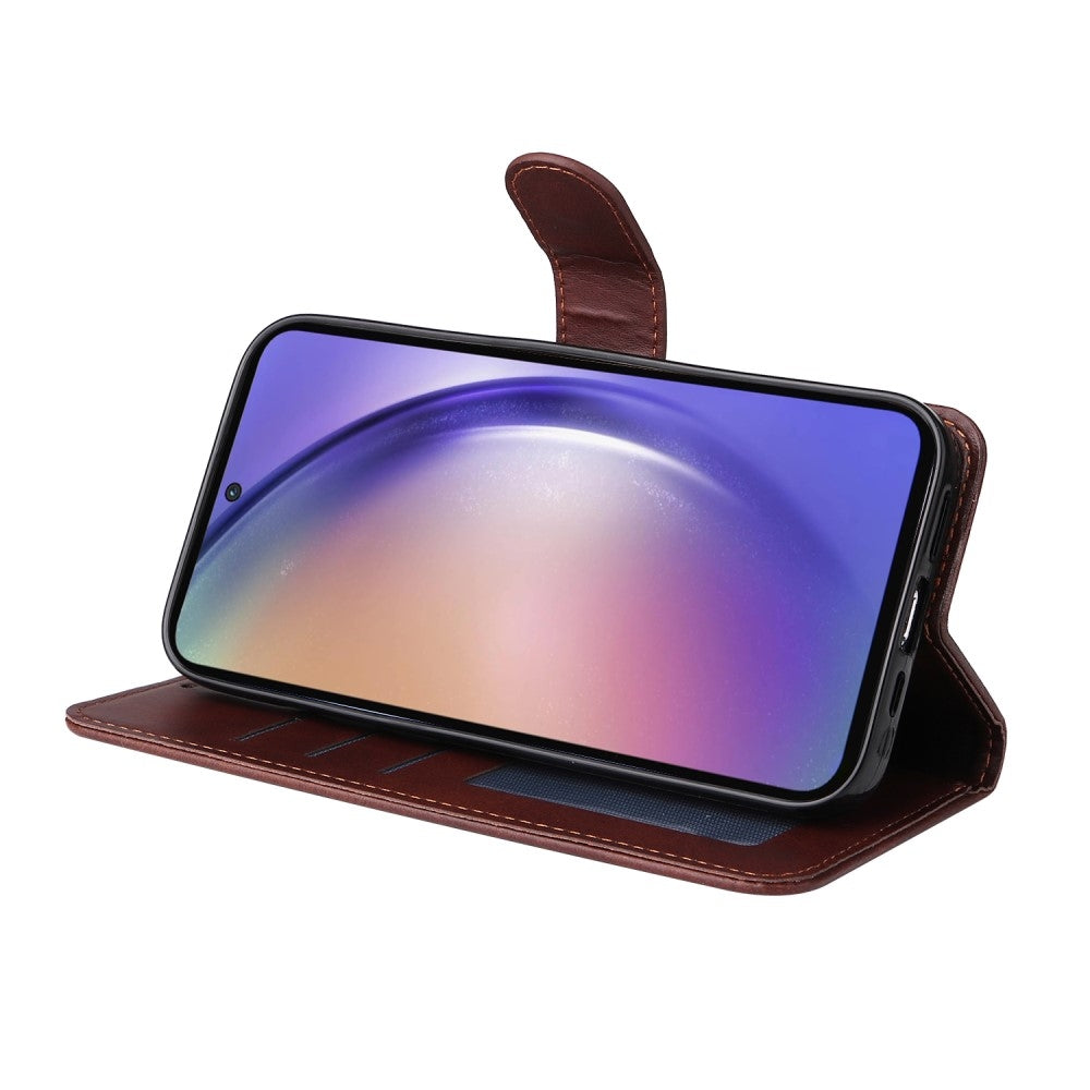 SKALO Samsung A55 5G PU Leather Wallet Case - Multiple Colors Brown Brown Brown V1237-ZY-203-2221