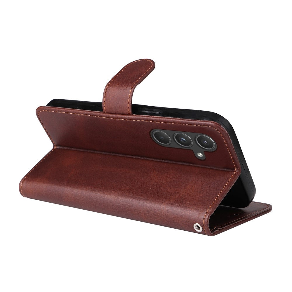 SKALO Samsung A55 5G PU Leather Wallet Case - Multiple Colors Brown Brown Brown V1237-ZY-203-2221