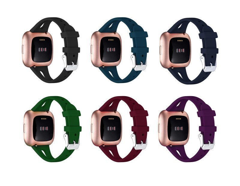 Thin Watch Bands, Compatible with Fitbit Versa 2 Band/Fitbit Versa/Fitbit Versa Lite/SE, Silicone Replacement V1237-ZY-203-2230