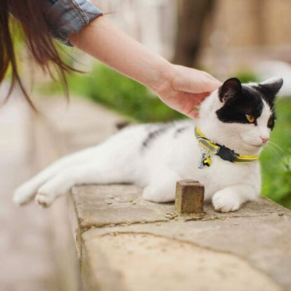 6X Adjustable Reflective Collars for Cats and Puppies with Bell and Safety Buckle, Cute Multicolor Pet V1237-ZY-203-2254