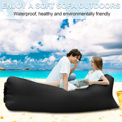 Inflatable Air Lounger with Carry Bag, Portable Inflatable Beach Lounger V1237-ZY-203-2260