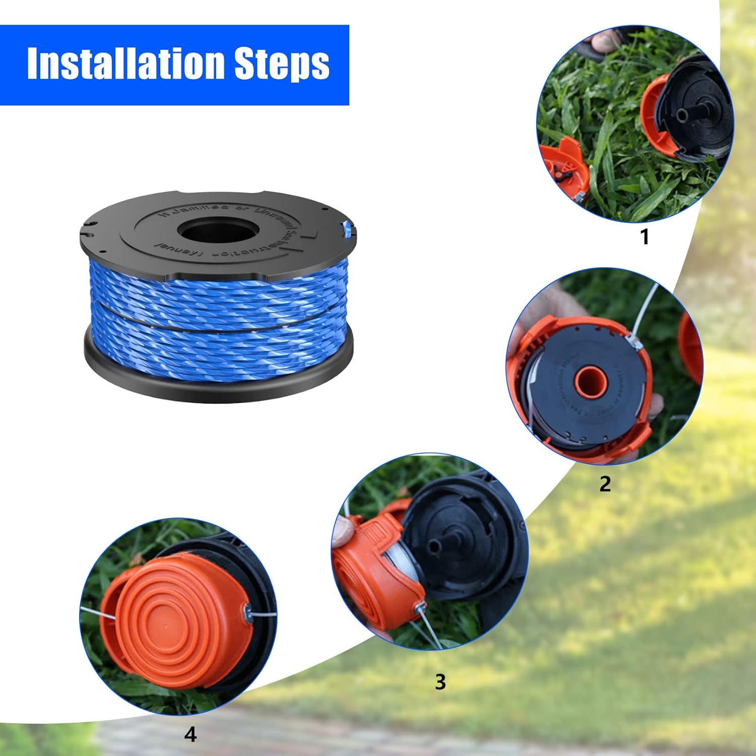 Replacement Spool for Black & Decker A6441 Trimmer Line, 1.65mm, Replacement Spools for GL652, GL655, GL650, V1237-ZY-203-2263