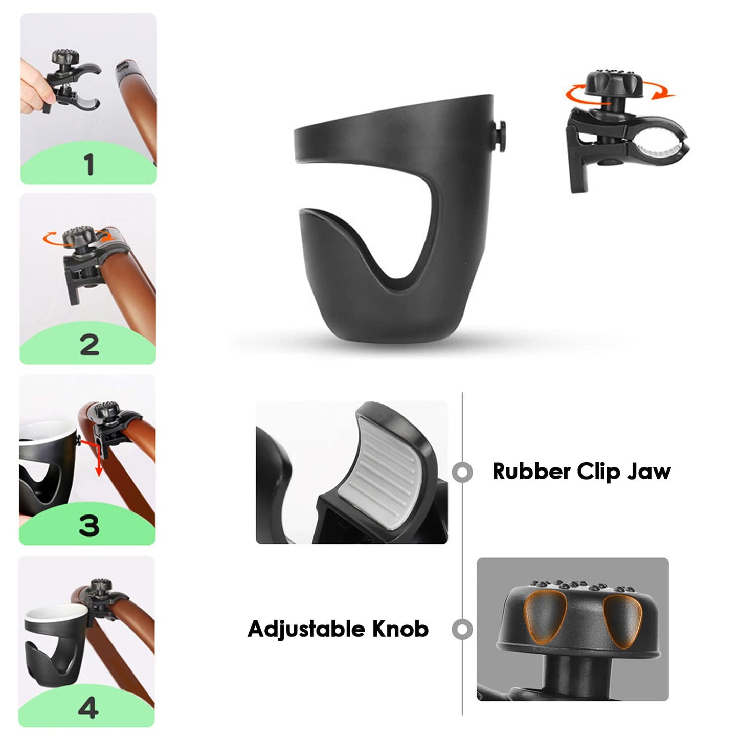Boat Railing Cup Holder Universal Drink Holder 360 Degree Rotation Adjustable Clamp Boat Drink Holder V1237-ZY-203-2264