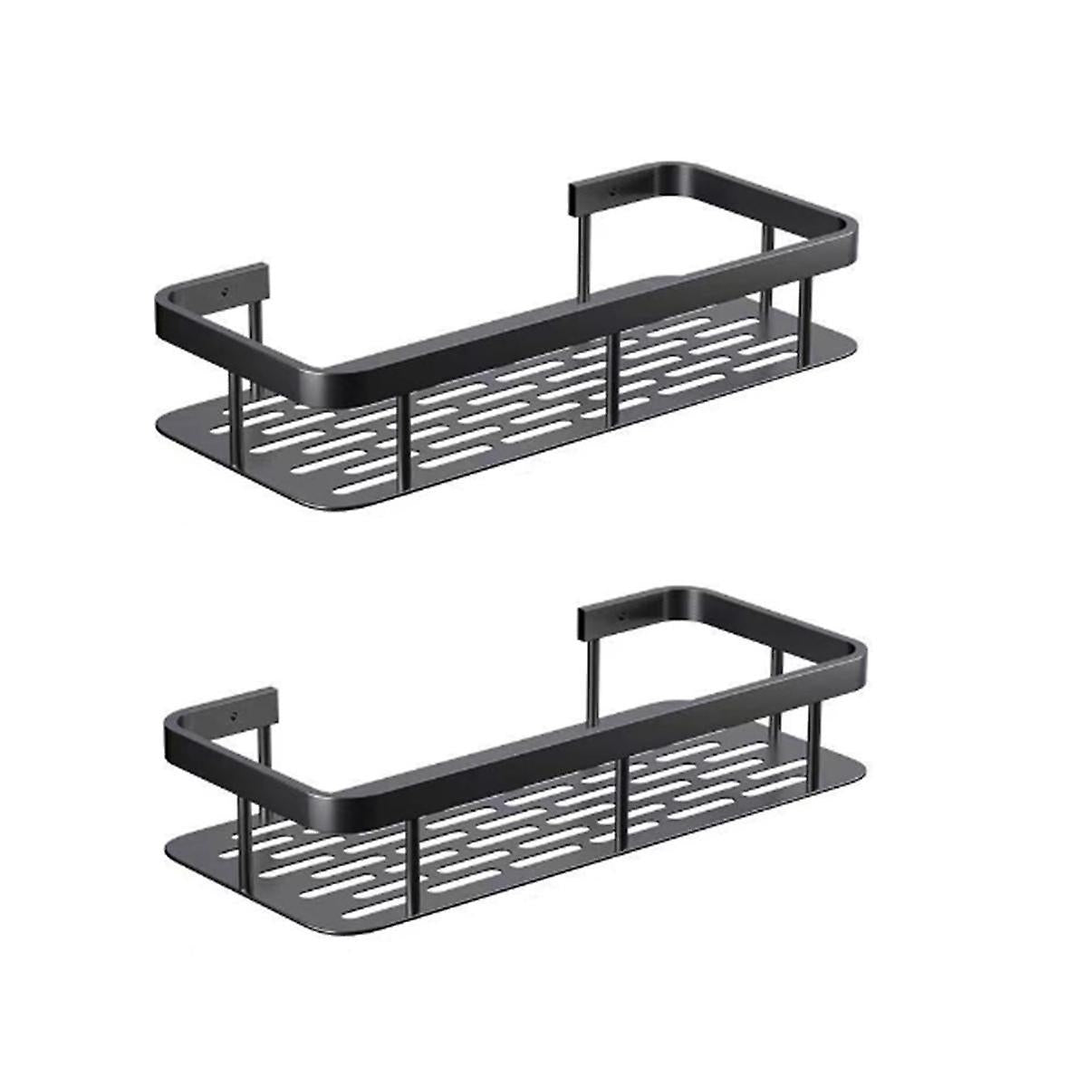 2pcs Bathroom Shelf No Drilling Wall Mount Corner Shelf Shower Storage Bracket Toilet Makeup Organization V1237-ZY-203-2301