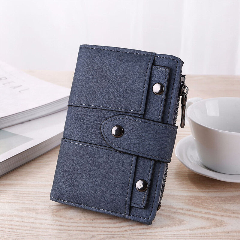 The New Fashion Foldable Small Wallet Women Leather Card Holder Wallet Light Green V1237-ZY-203-2309