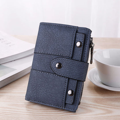 The New Fashion Foldable Small Wallet Women Leather Card Holder Wallet Light Green V1237-ZY-203-2309