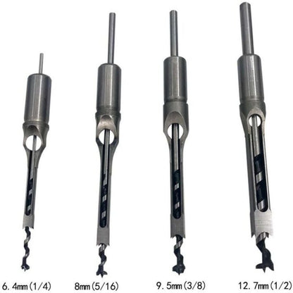 Wood Drill Bit Set for Square Holes, Compatible with Mortise and Tenon Joints, Deep Square Holes Cutting V1237-ZY-203-2314