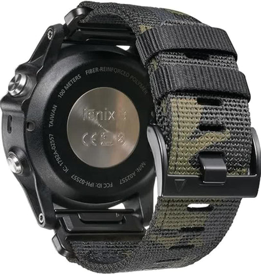 26mm Military Nylon Strap for GARMIN Fenix 7X Pro / 6X Soft Durable Replacement Strap Army Green Army green V1237-ZY-203-2317