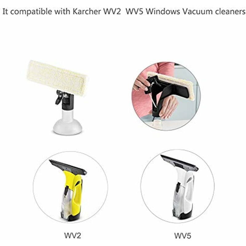 3-pack Microfiber Replacement Pads - For Karcher WV2 WV5 Premium Plus Window Cleaner V1237-ZY-203-2341