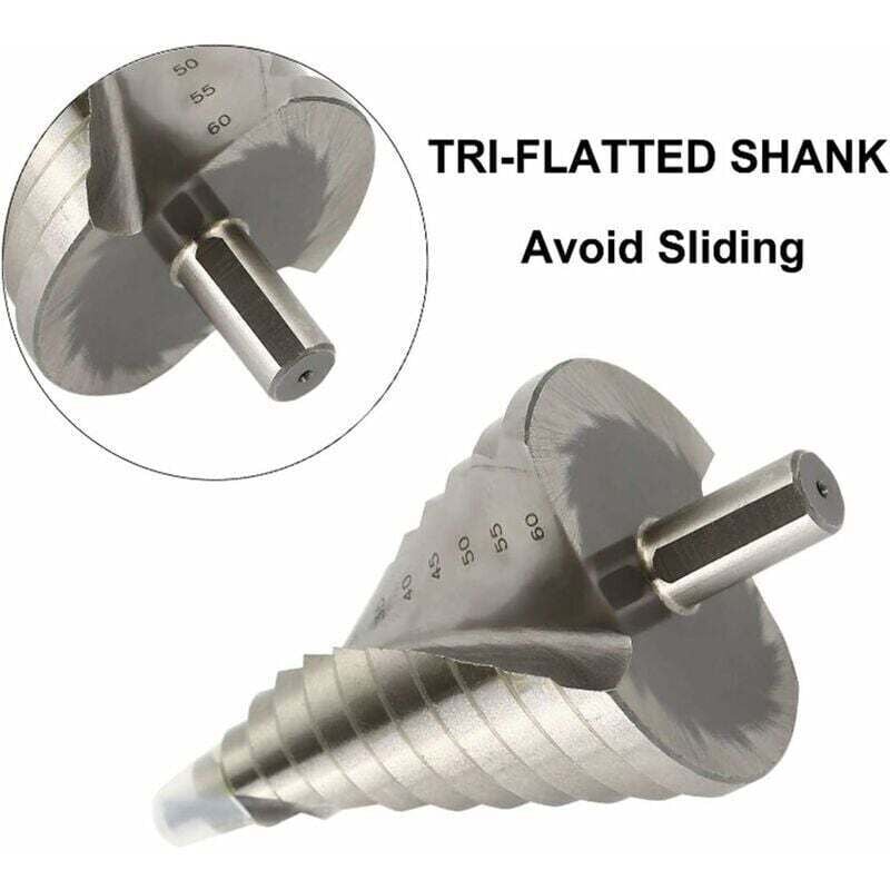 HSS Step Drill 6-60mm - Spiral Large Cone Drill for Metal, Wood, Plastic V1237-ZY-203-2342