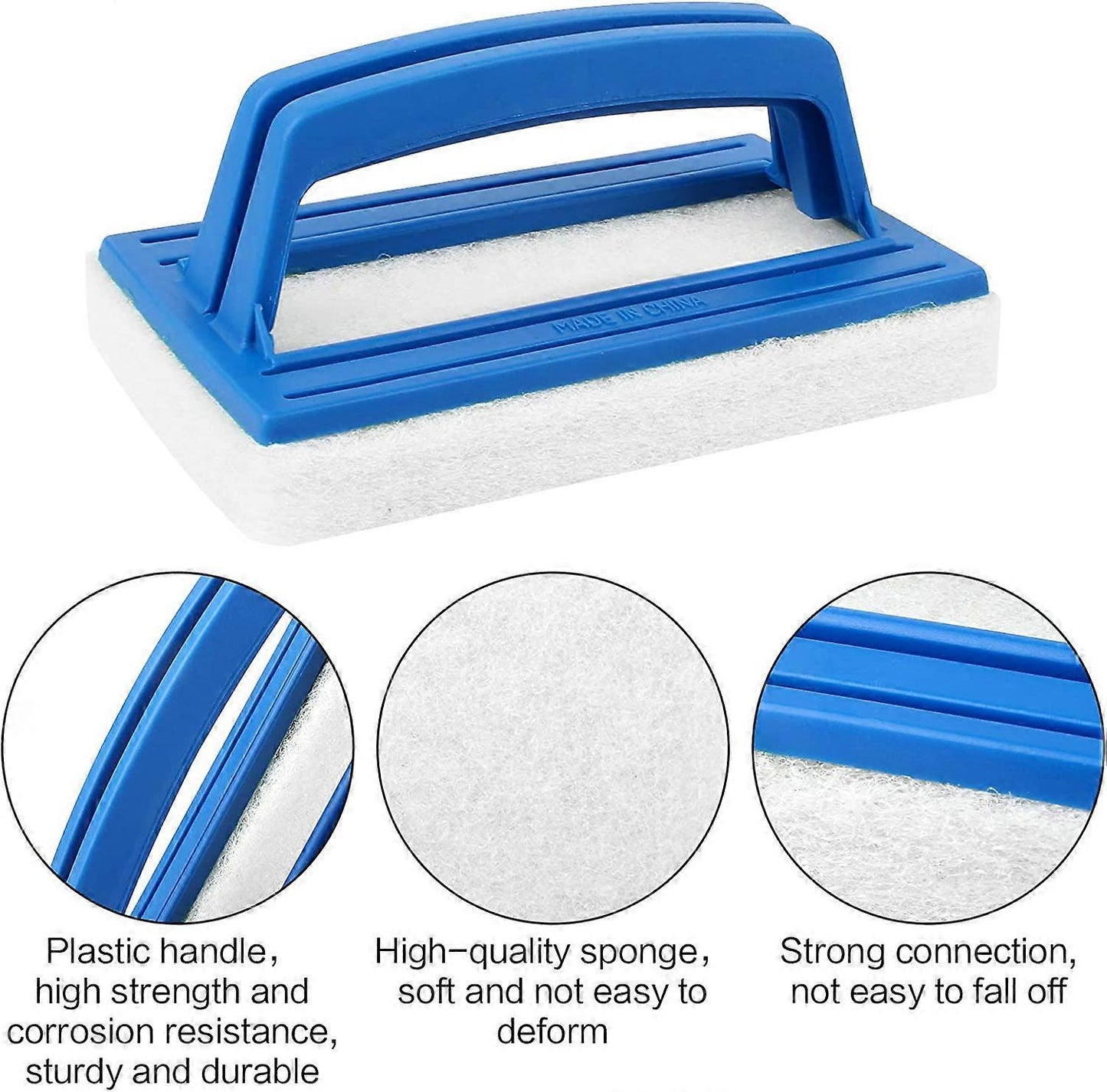 Pieces Pool Wall Brush, Sponge Pool Scrubbing Brush Soft Hot Tub Cleaning Brush Pool Sponge Cleaner with V1237-ZY-203-2345