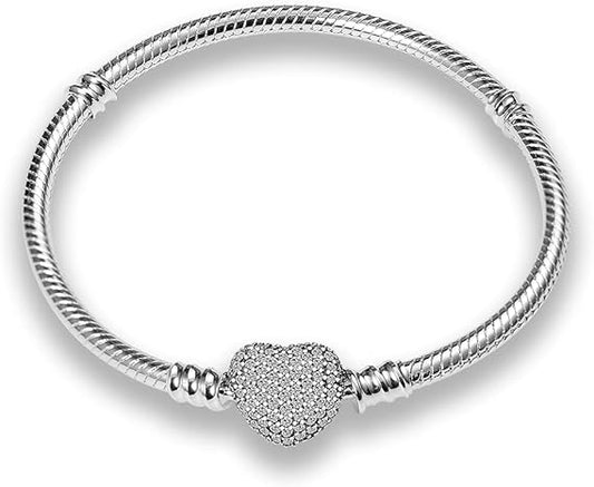 Charm bracelet for women with 925 silver heart clasp, jewelry for women, Christmas gift, birthday gift, V1237-ZY-203-2351
