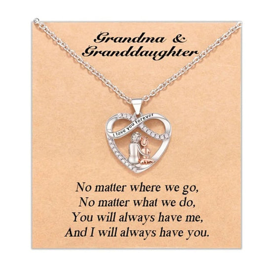 Grandma Grandchild Necklace with Card ""I Love You Forever"" V1237-ZY-203-2362