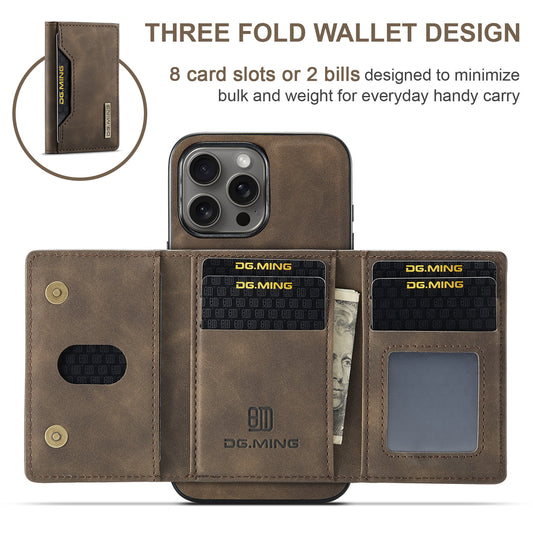 High-quality magnetic iPhone case with card pocket, magnetic split mobile phone case Combination-Coffee V1237-ZY-203-2376