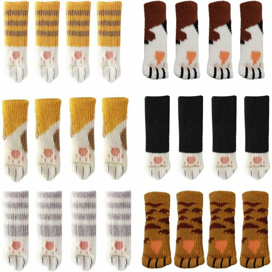 24 Cute Cat Foot Chair Socks Chair Leg Protectors Floor Protectors Anti-Scratch Anti-Sound 24 PCS (6 sets) V1237-ZY-203-2379