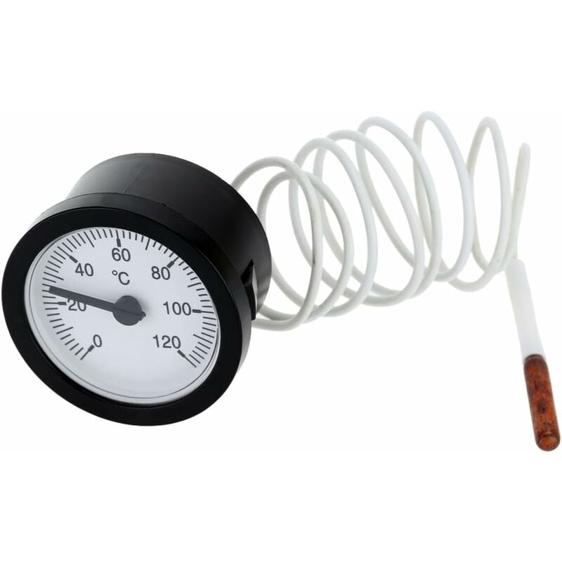 Dial Thermometer Capillary Temperature Gauge with 1m Sensor 0-120 degrees C for Measuring Liquid Water V1237-ZY-203-2381
