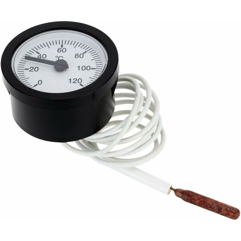 Dial Thermometer Capillary Temperature Gauge with 1m Sensor 0-120 degrees C for Measuring Liquid Water V1237-ZY-203-2381