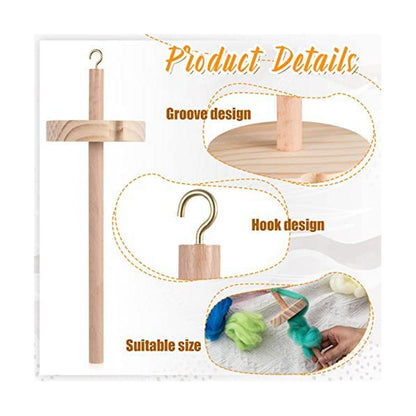 2pcs DIY Dragonfly Spindle Yarn Spinner Handmade Wooden Spinning Wheel For Yarn Making Yarn Spindle V1237-ZY-203-2414