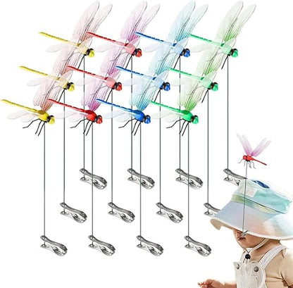 12pcs Artificial Dragonfly Clips for Outdoor Use 3D Dragonfly Decor Gardening, 3D Dragonfly Garden Decorative V1237-ZY-203-2423