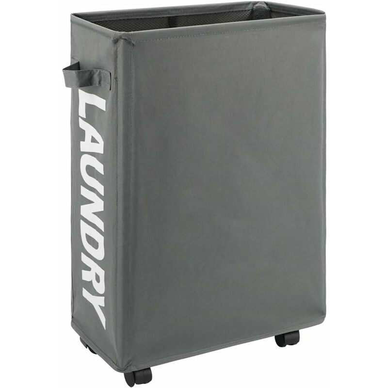 22"" Narrow Rolling Laundry Hamper with Handle and Wheels, Collapsible Laundry Hamper, Foldable Laundry V1237-ZY-203-2441