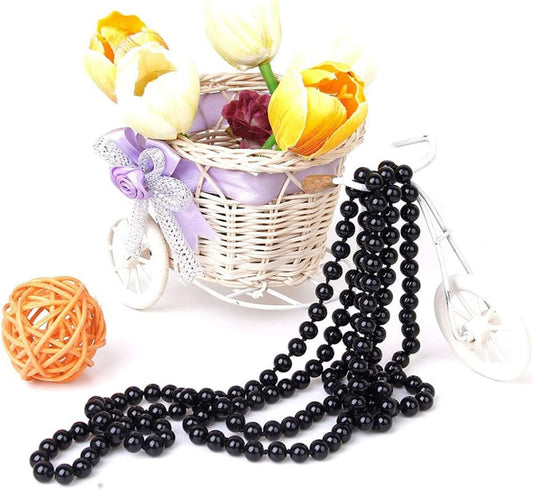 Black pearl necklace for women, pearl chain, black chain, extra long faux pearl necklace, multi-layer V1237-ZY-203-2442