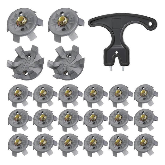 Golf Spikes Set Includes 30 Pcs Golf Studs Replacement Golf Studs Spanner Metal Thread Screw 6mm Dia Golf V1237-ZY-203-2458