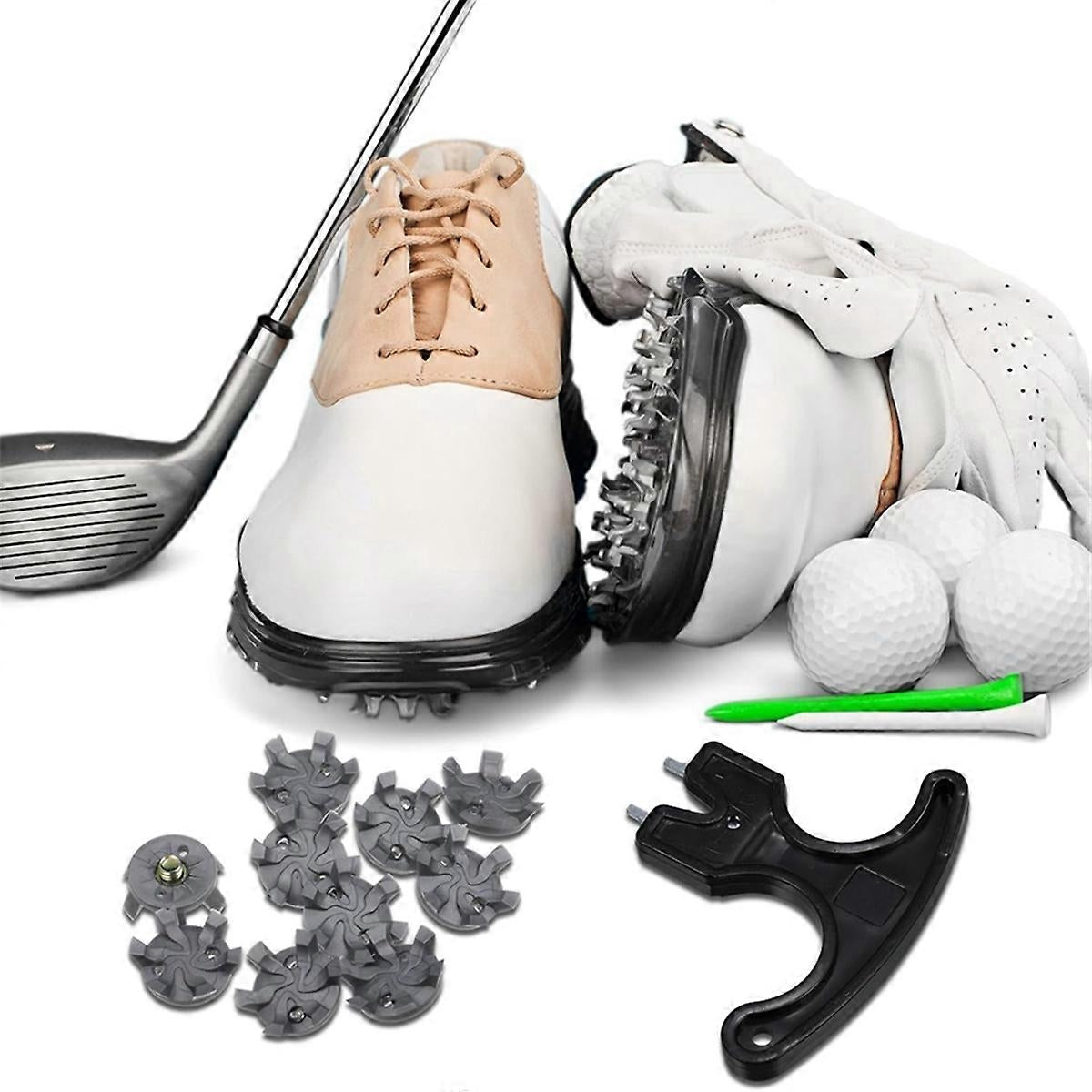 Golf Spikes Set Includes 30 Pcs Golf Studs Replacement Golf Studs Spanner Metal Thread Screw 6mm Dia Golf V1237-ZY-203-2458