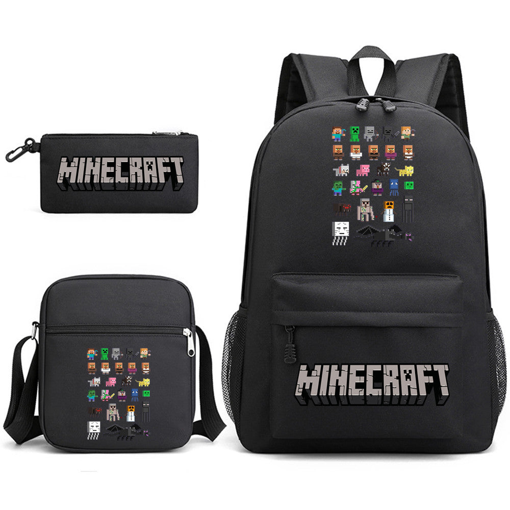 Minecraft School Bag Backpack Pencil Case Shoulder Bag Three-Piece Set _25 V1237-ZY-203-2459