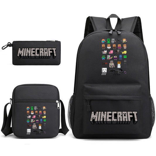 Minecraft School Bag Backpack Pencil Case Shoulder Bag Three-Piece Set _25 V1237-ZY-203-2459