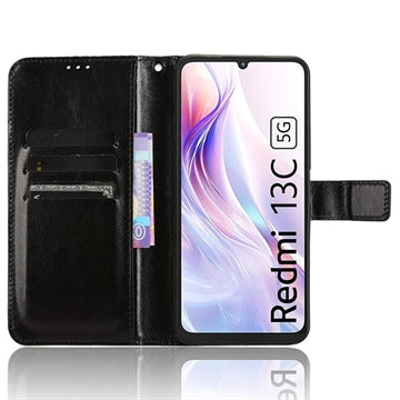 Xiaomi Redmi 13C 5G/Poco M6 Wallet Case with Magnet... Black Black black V1237-ZY-203-2505