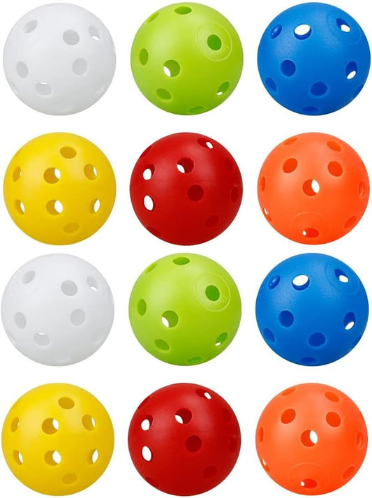 12-Pack Golf Practice Balls, Hollow Practice Balls with Airflow, 42mm Plastic Golf Balls, for Swing Training, V1237-ZY-203-2539