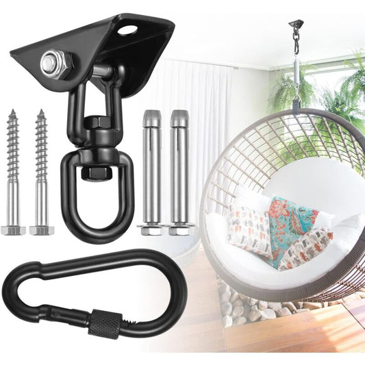 360 degrees Swivel Hanging Chair Ceiling Mount, Swing, Suspension, Hook with Screws for Concrete, Wood, V1237-ZY-203-2561