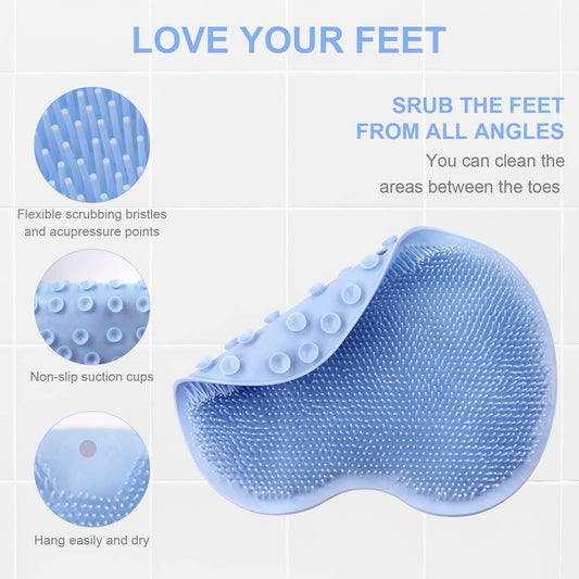 Foot Scrubber for Shower, Foot Cleaning Massage Mat with Non-Slip Suction Cups, Shower and Bathroom Foot V1237-ZY-203-2584