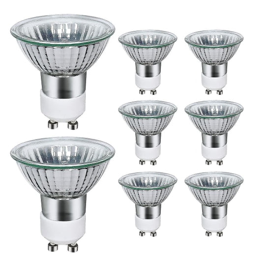8-pack GU10 halogen bulbs 35W 220V warm white 2800K V1237-ZY-203-2588