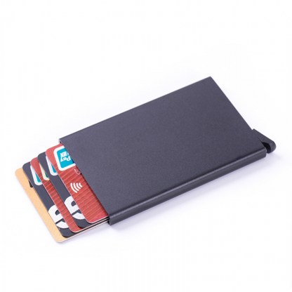 pc aluminum smart card holder (RFID protected) pop-up - black V1237-ZY-203-2592