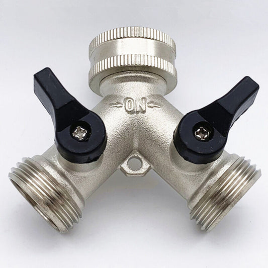 2-way Brass Hose Splitter with Quick Connect for 3/4"" V1237-ZY-203-2594