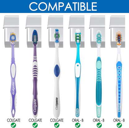 Wall-mounted toothbrush holder with 6 compartments and self-adhesive V1237-ZY-203-2595