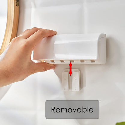 Wall-mounted toothbrush holder with 6 compartments and self-adhesive V1237-ZY-203-2595