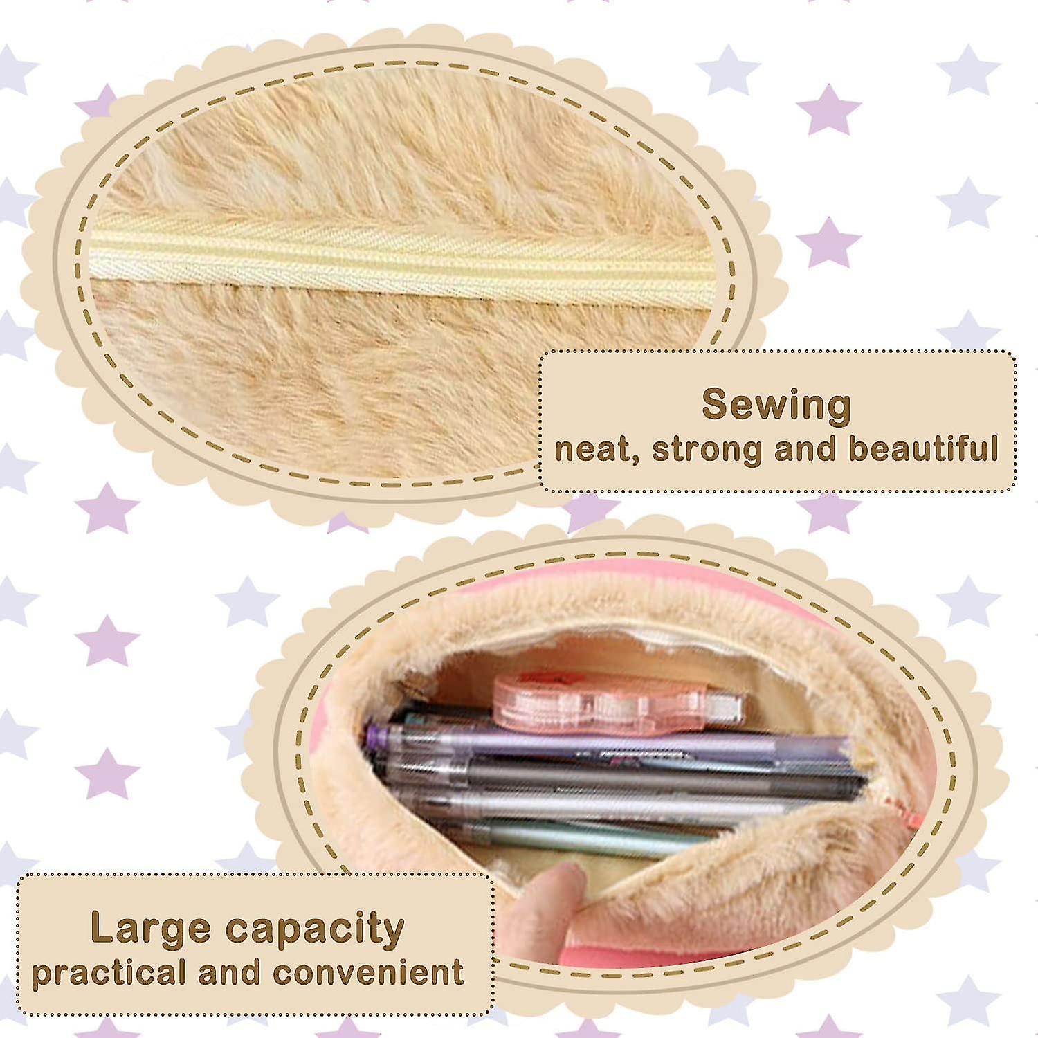 Plush Pencil Case, Fuzzy Pencil Bag Fluffy Makeup Bag Cute Pencil Case For Students Paper Protector For V1237-ZY-203-2607