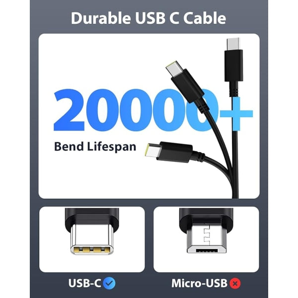 65W USB C Laptop Charger (1.8m) for Lenovo Thinkpad ASUS Zenbook V1237-ZY-203-2616