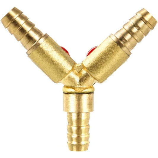 MUMU 3-Way Hose Connector Splitter Brass Zinc Alloy 10mm Ball Valve T-Hose Connector for Coupling Fittings V1237-ZY-203-2623