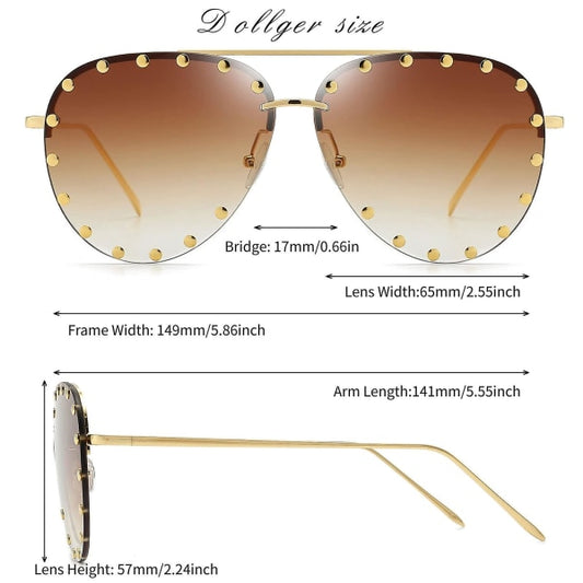 Women's Sunglasses Classic Pilot Sunglasses Metal Frame Fashion Style Uv400 Protection, Gold Frame/Gray V1237-ZY-203-2634
