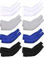 8-Pack Unisex UV Protective Arm Warmers for Cooling White Black Gray Blue, Ice Silk V1237-ZY-203-2642