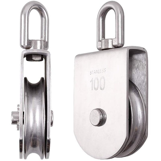 M100 Lifting Single Wheel Block Roller Load Capacity 1000kg, Heavy Duty 304 Stainless Steel Single Wheel V1237-ZY-203-2650